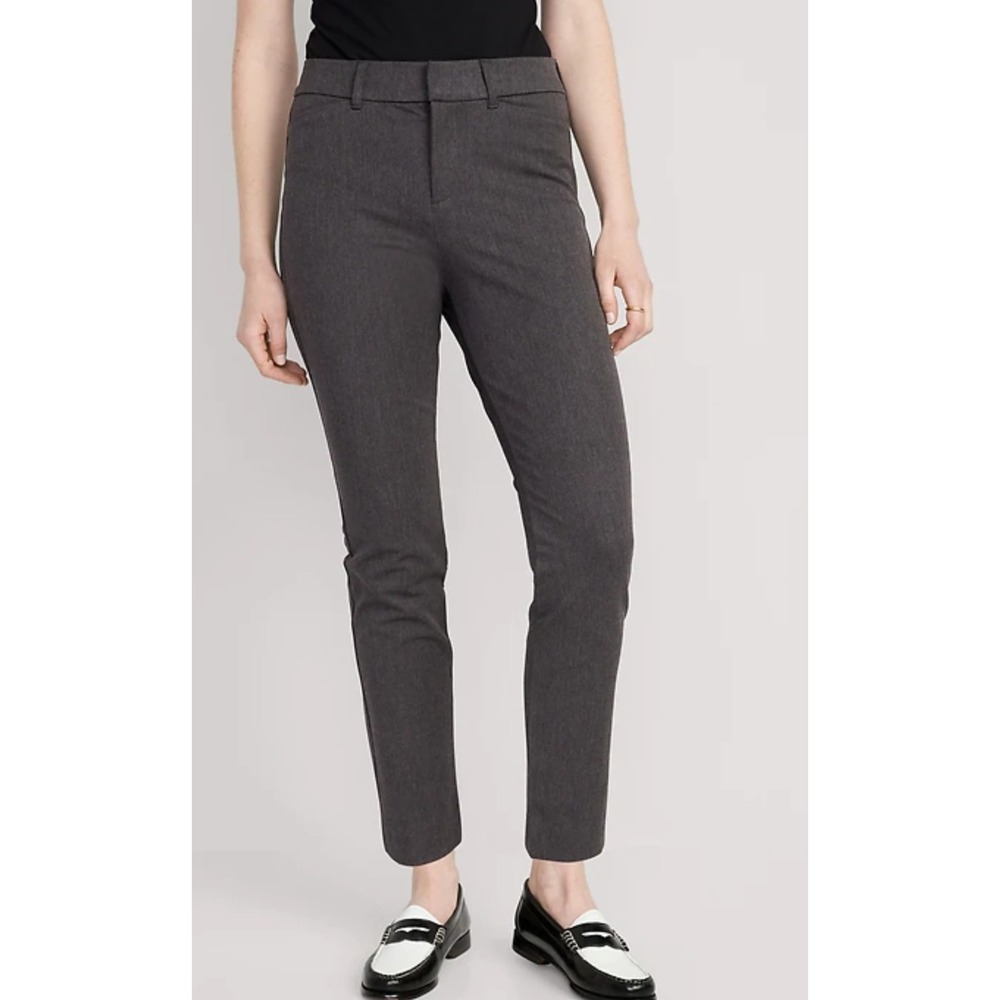 Old Navy Pixie Skinny Ankle Pants Women 4 Gray High Rise Business Casual